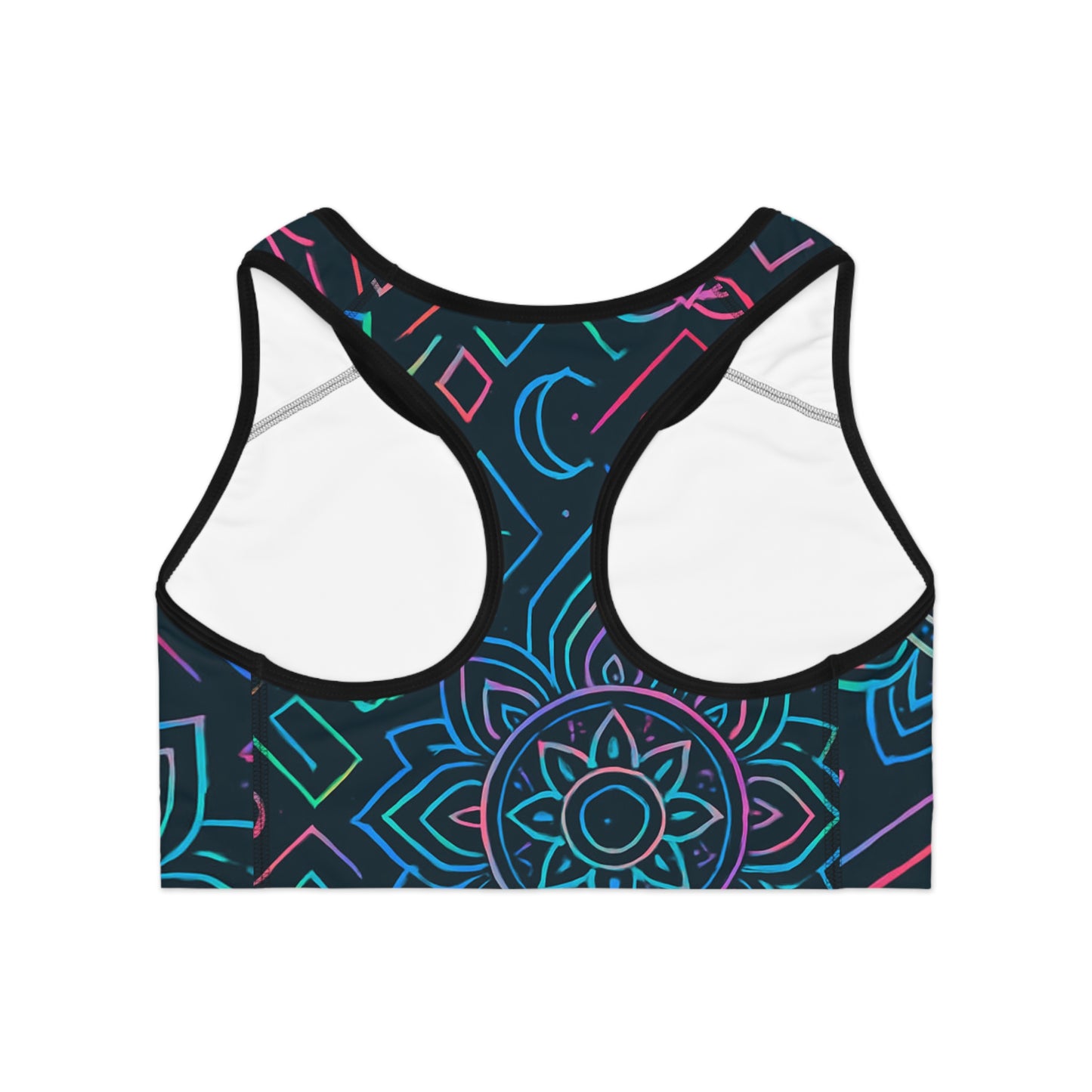 Colorful Mandala Sports Bra - Boho Yoga Top | Women's Activewear Fitness Bra