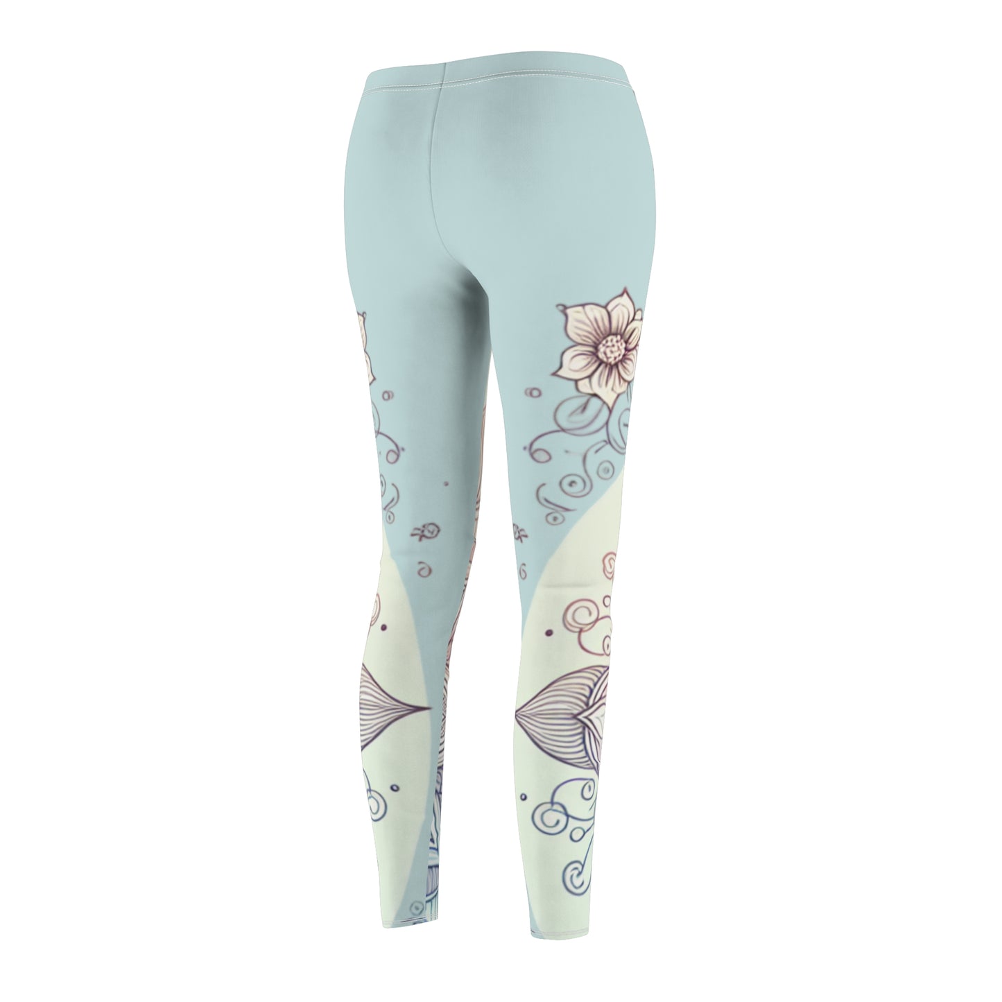 Leggings, Pastel Floral Yoga Pants, Women's Workout Tights, Casual Lounge Wear, Spring Leggings, Comfortable Leggings