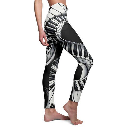 Piano-Themed Women's Leggings for Musicians, Perfect for Yoga, Dance, or Casual Wear | Unique Gift Idea, Stylish Activewear, Music