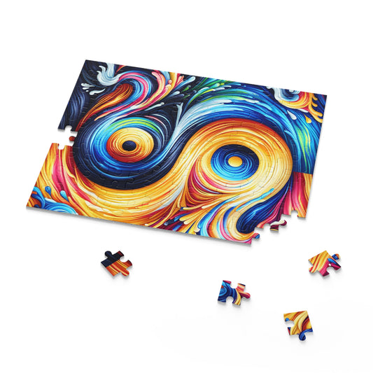 Vibrant Swirl Puzzle | Colorful Abstract Art, Relaxing Game, Home Decor, Gift for Art Lovers, Family Fun