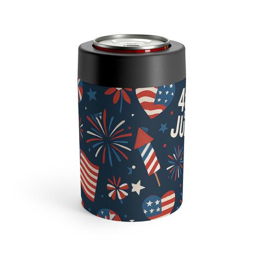 Patriotic Can Holder for Fourth of July, Summer BBQs, Outdoor Celebrations, Camping Gear, USA Flag Drink Sleeve