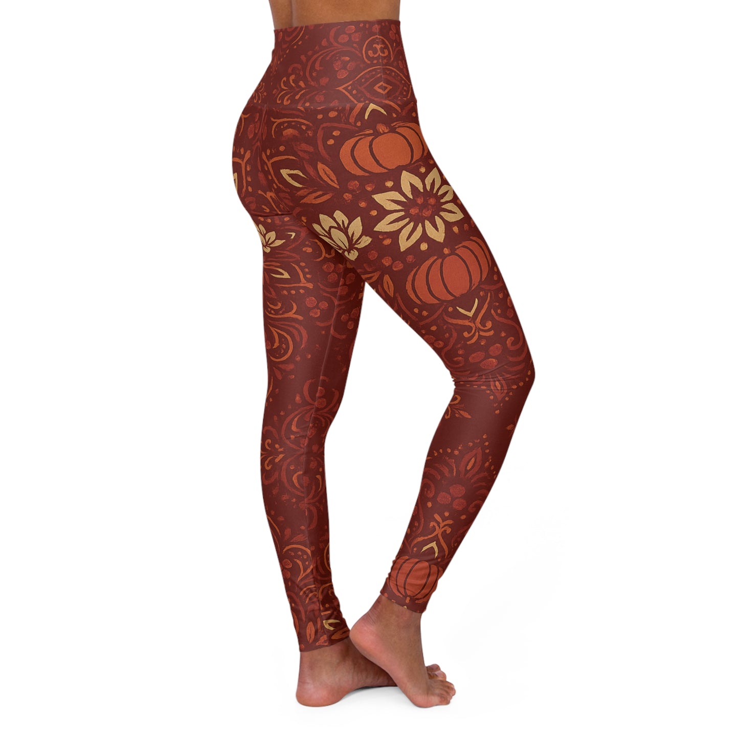 Fall Mandala Yoga Leggings - High Waisted Boho Print | Women's Activewear Workout Pants