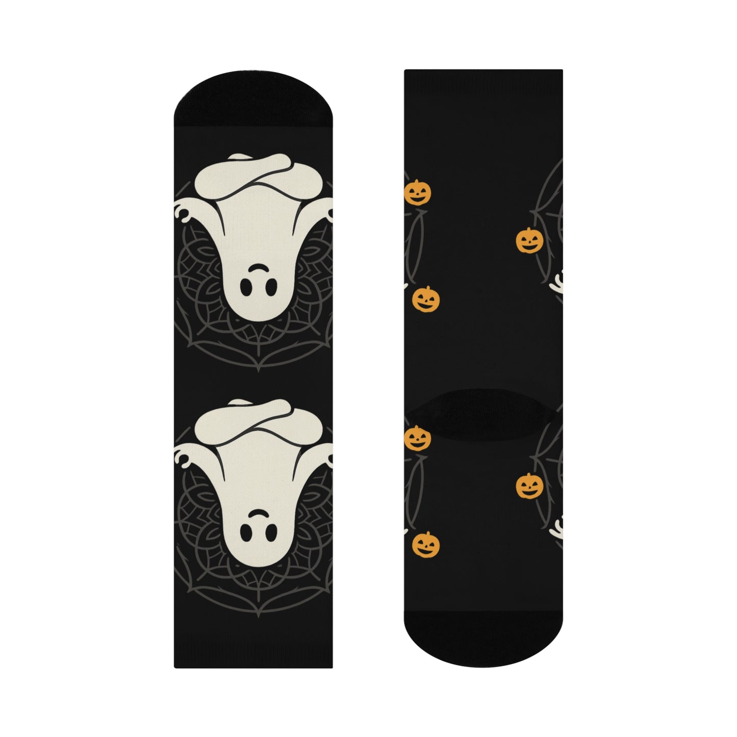 Cute Ghost Crew Socks - Halloween Cushioned Socks | Cozy Novelty Gift for Women & Men