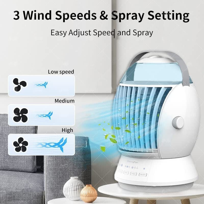Desktop Misting Fan - Personal Air Cooler with Humidifier | USB Rechargeable Cooling Fan