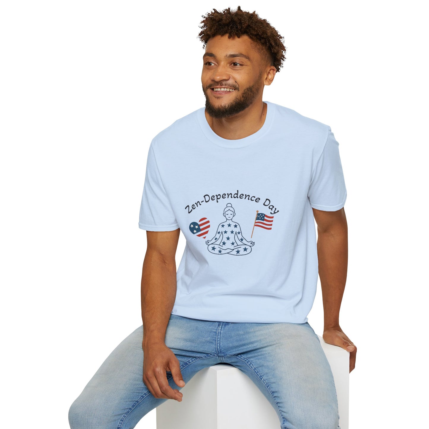 Relaxed Zen T-Shirt for Independence Day Celebration, Unisex Tee, Mindfulness Apparel, July 4th Gift, Comfortable Casual Wear