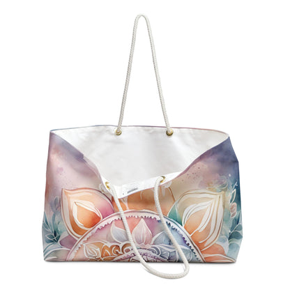 Bohemian Weekender Bag, Colorful Travel Tote, Yoga Retreat Essential, Beach Getaway Bag, Floral Print Overnight Bag, Women's Luggage