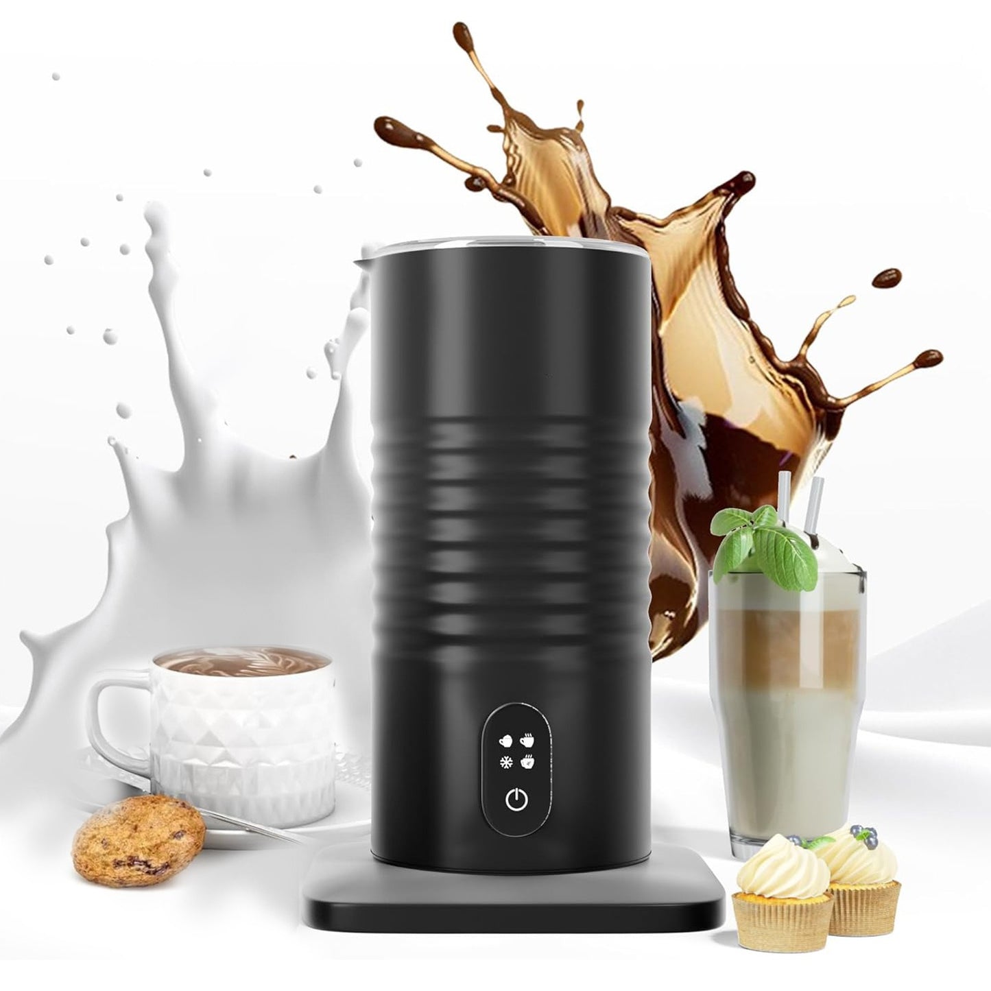 Automatic Milk Frother With Hot And Cold Milk Foam, Stainless Steel Inner Tank Milk Heater And Integrated Milk Frother