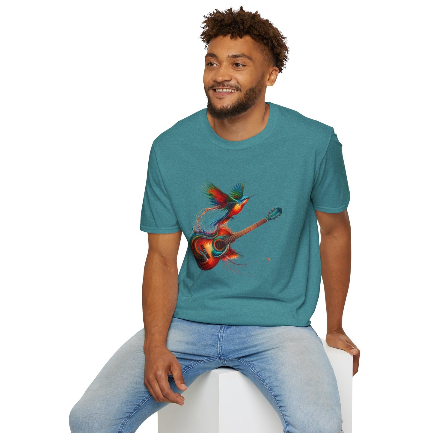 Vibrant Guitar Art T-Shirt - Unisex Music Lover Gift | Concert Festival Graphic Tee