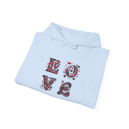 Vintage Love Unisex Hoodie, Cozy Sweatshirt for Couples, Valentine's Day Gift, Cute Casual Hoodie, Graphic Hoodie