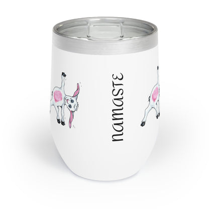Chill Wine Tumbler,Yoga goat tumbler, goat yoga tumbler, funny tumbler, gift for mom, gift for her, yoga gift tumbler