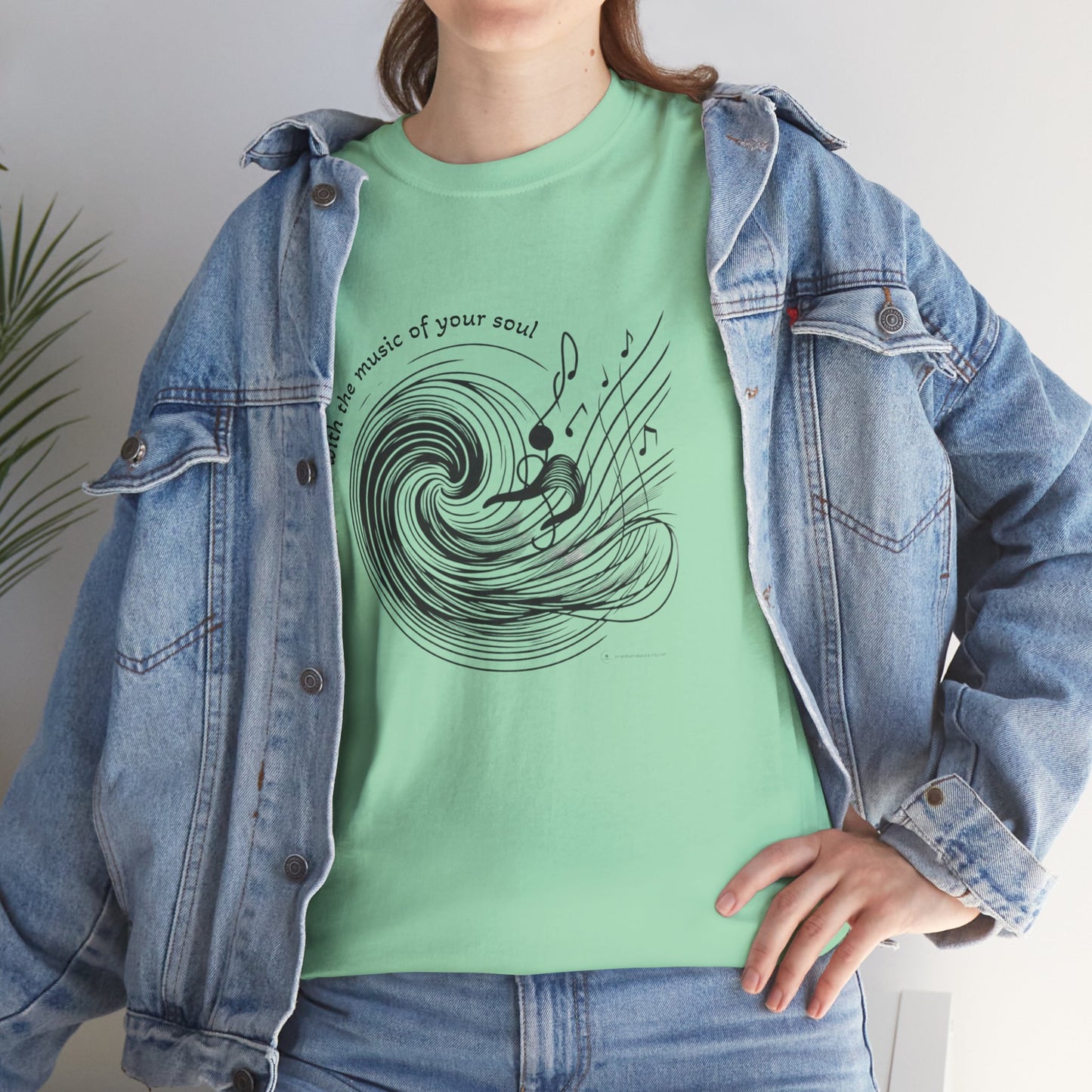 Wave Art Unisex Heavy Cotton Tee, Beach Lover Gift, Surfing T-Shirt, Summer Vibes Shirt, Ocean Aesthetic Apparel, Casual Wear