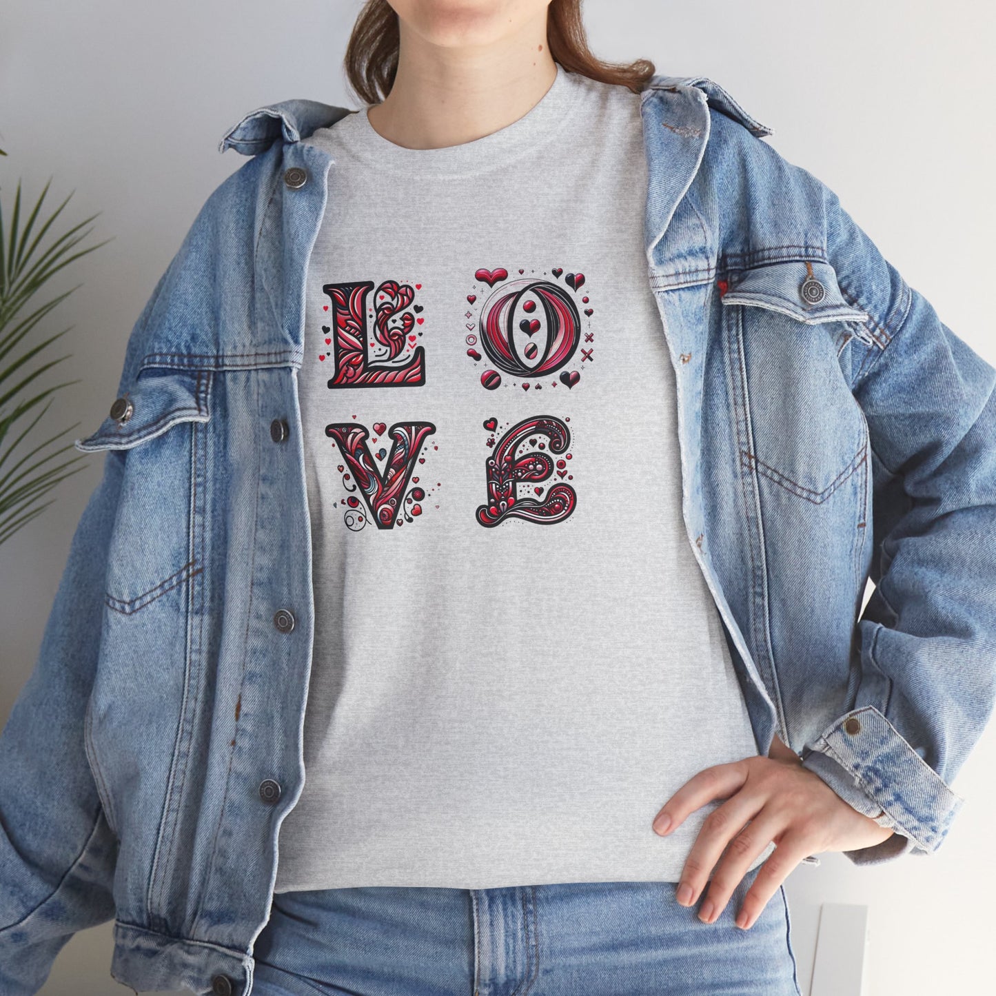 Loved Up Unisex Heavy Cotton Tee - Perfect for Couples, Valentine's Day, Love Celebrations, Heartwarming Gifts, Cozy Casual Wear