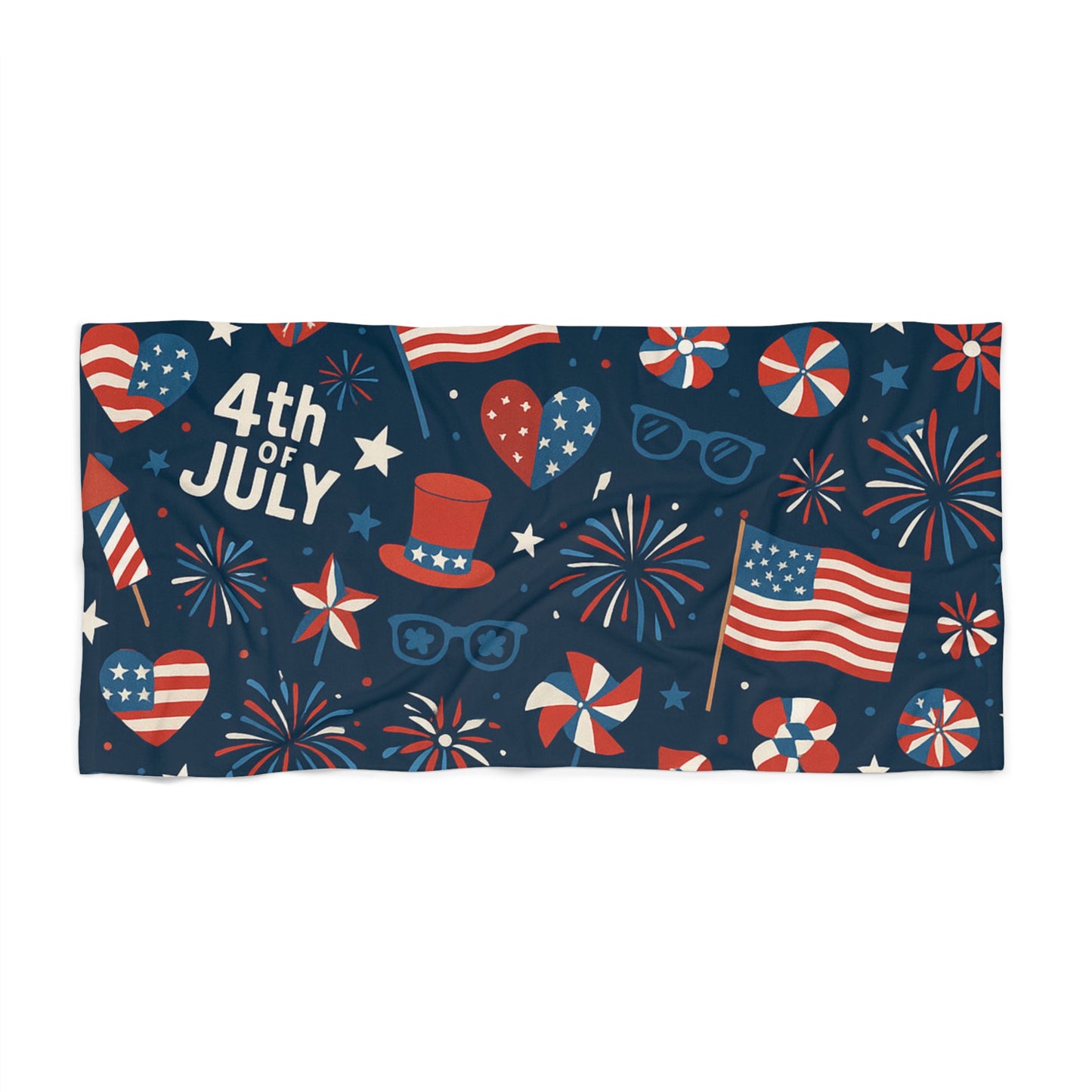 Patriotic Beach Towel - USA Flag Summer Accessory for 4th of July

