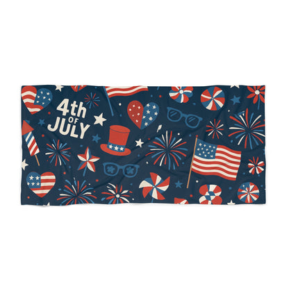 Patriotic Beach Towel - USA Flag Summer Accessory for 4th of July

