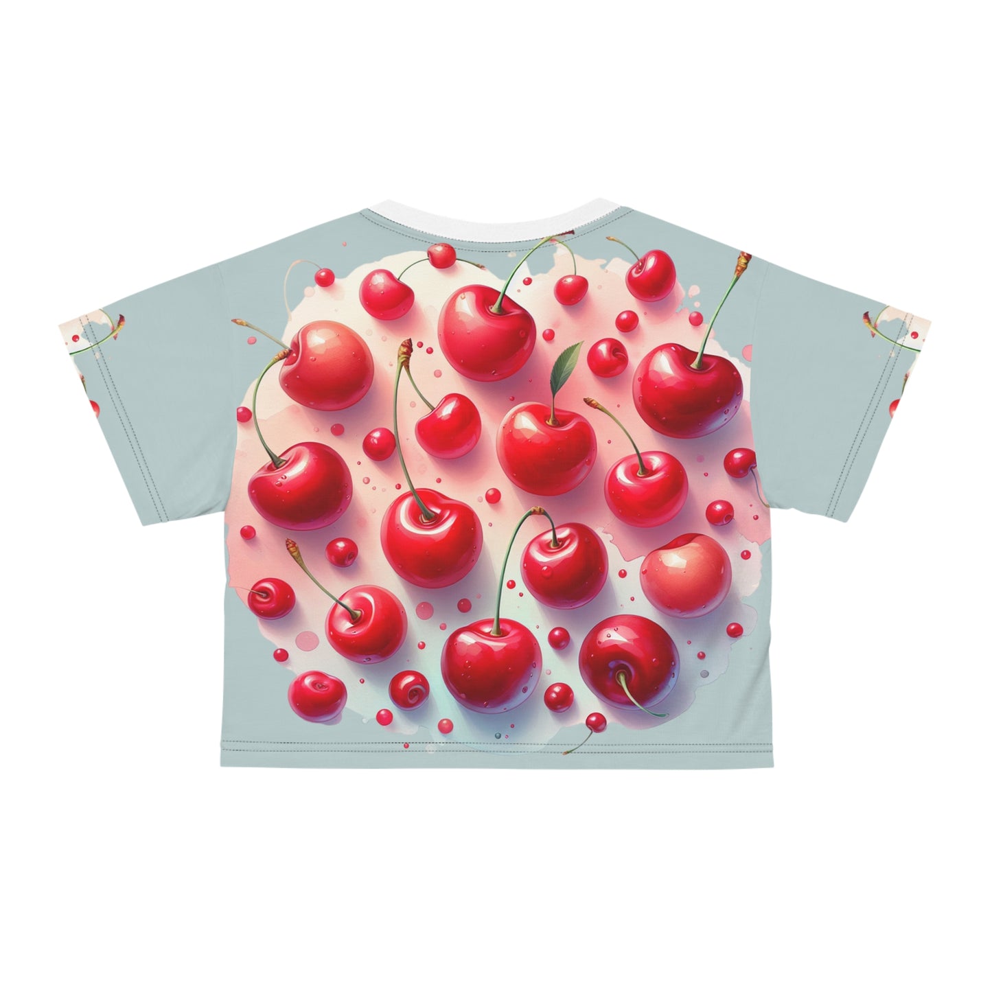 Cherry Pop Vibes Crop Tee - Women's crop tee, gift for her, breathable crop tee
