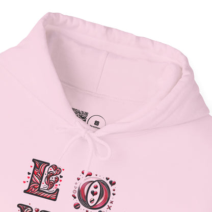 Vintage Love Unisex Hoodie, Cozy Sweatshirt for Couples, Valentine's Day Gift, Cute Casual Hoodie, Graphic Hoodie