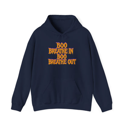 Boo Breathe In Boo Breathe Out Hoodie - Funny Halloween Yoga Sweatshirt | Unisex Ghost Pullover