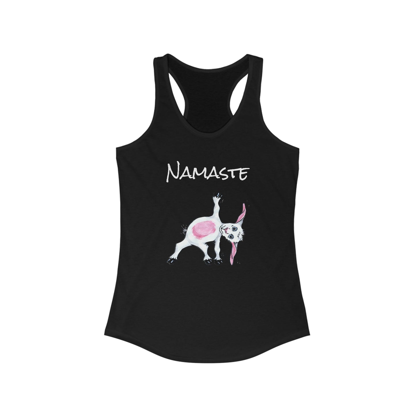 Namaste Goat Print Animal Lover Tank Top | Workout and Gym Wear Cute Goat Design Racerback Tank Top Fitness Shirt for Women