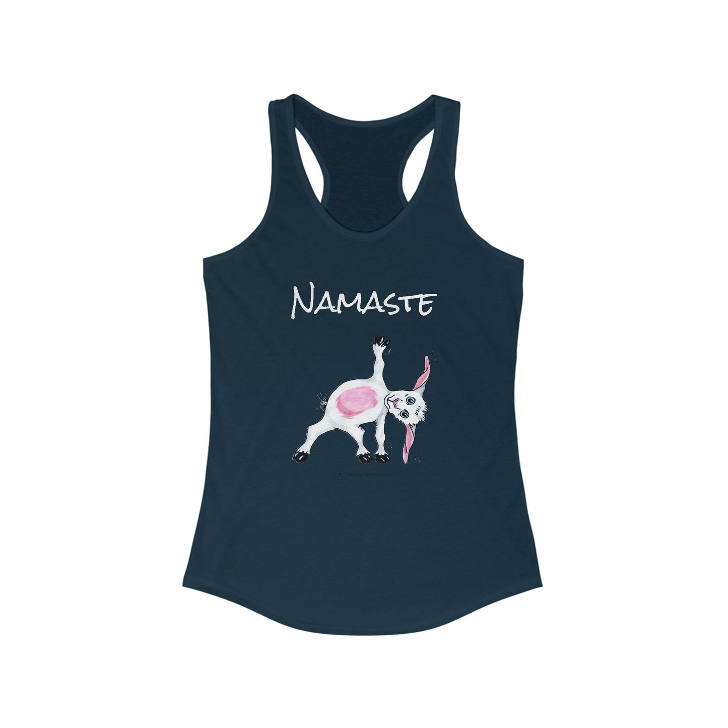 Namaste Goat Print Animal Lover Tank Top | Workout and Gym Wear Cute Goat Design Racerback Tank Top Fitness Shirt for Women