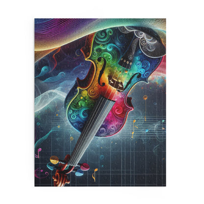 Colorful Violin Puzzle - 120, 252, 500-Piece Jigsaw, Music Lover Gift, Art Decor, Relaxation Activity, Family Game Night