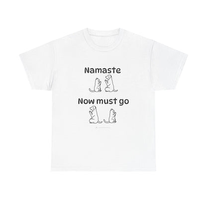 Namaste Pilates Meditation Cat and Dog Zen T Shirt | Namaste Now Must Go Animal Yoga Lover Unisex Heavy Cotton Pet T Shirt for Gift