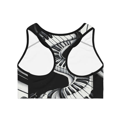 Piano Keys Sports Bra - Music Lover's Athletic Wear, Activewear, Gift for Musicians, Gym Bra, Workout Top