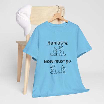 Namaste Pilates Meditation Cat and Dog Zen T Shirt | Namaste Now Must Go Animal Yoga Lover Unisex Heavy Cotton Pet T Shirt for Gift
