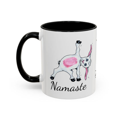Accent Coffee Mug (11, 15oz), Yoga goat mug, goat yoga mug, funny mug, gift for mom, gift for her, yoga gift mug