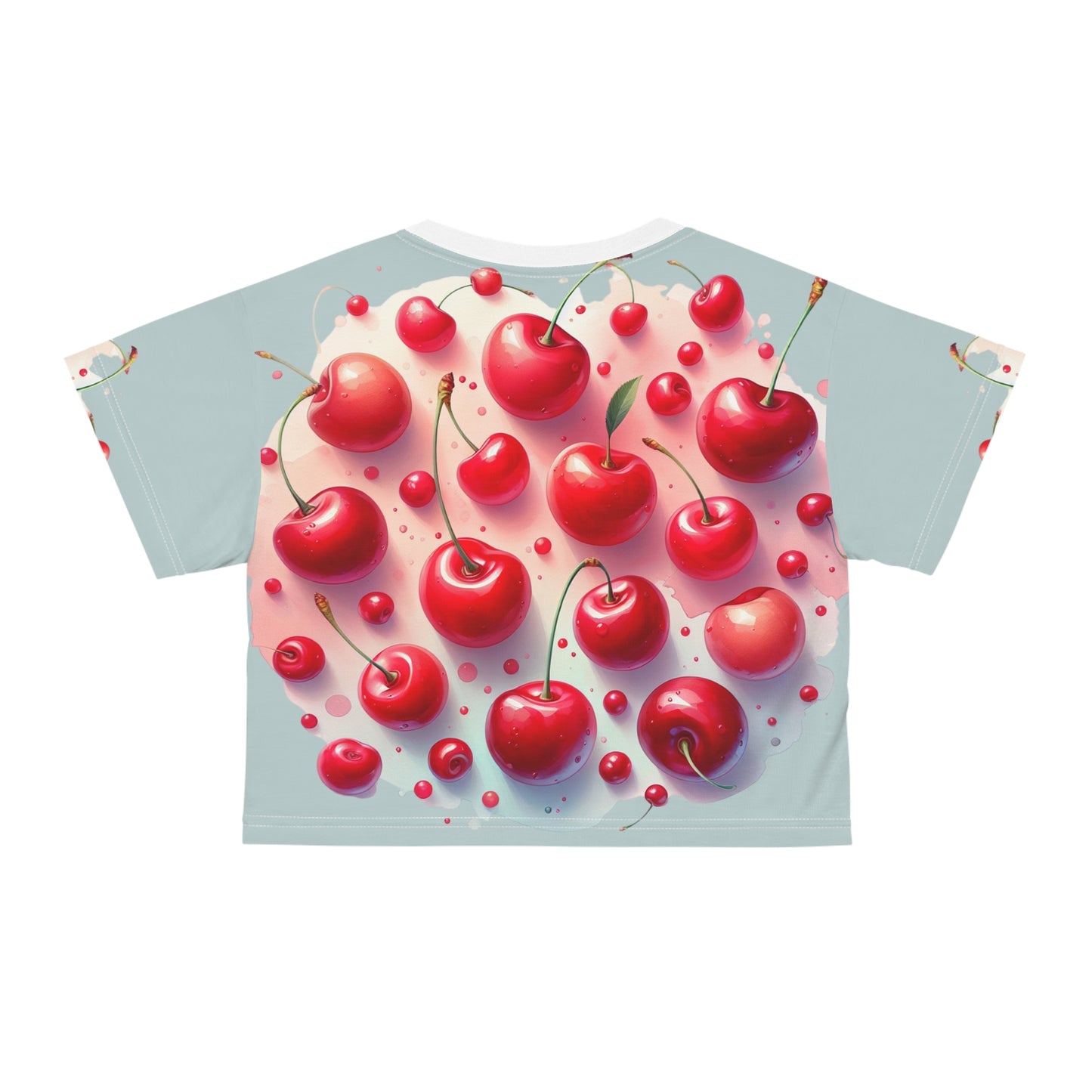 Cherry Pop Vibes Crop Tee - Women's crop tee, gift for her, breathable crop tee