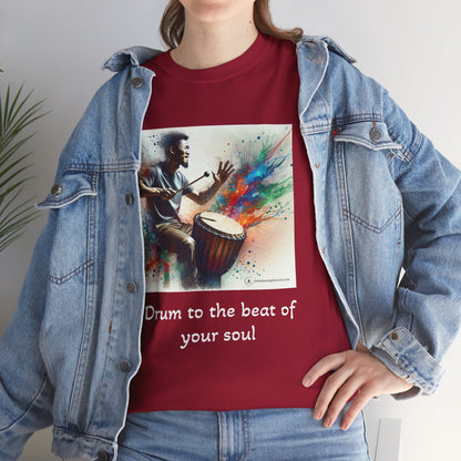 Artistic Drummer Unisex Heavy Cotton Tee -Gift for Musicians, Concert T-Shirt, Art Lovers, Gifts, Festivals, Summer Vibes, gift for him