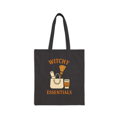 Witchy Essentials Tote Bag - Eco-Friendly Canvas Grocery Bag | Halloween Witch Gift