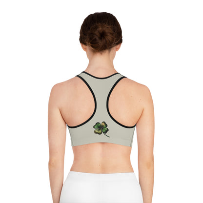 Clover Sports Bra - Floral Activewear for Gym, Yoga, St. Patrick's Day Gift, Fitness Enthusiasts, Eco-Friendly Design, Workout