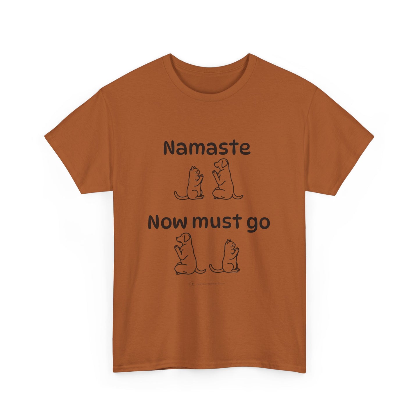Namaste Pilates Meditation Cat and Dog Zen T Shirt | Namaste Now Must Go Animal Yoga Lover Unisex Heavy Cotton Pet T Shirt for Gift