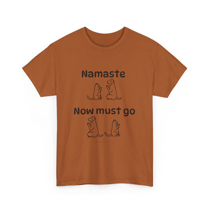 Namaste Pilates Meditation Cat and Dog Zen T Shirt | Namaste Now Must Go Animal Yoga Lover Unisex Heavy Cotton Pet T Shirt for Gift