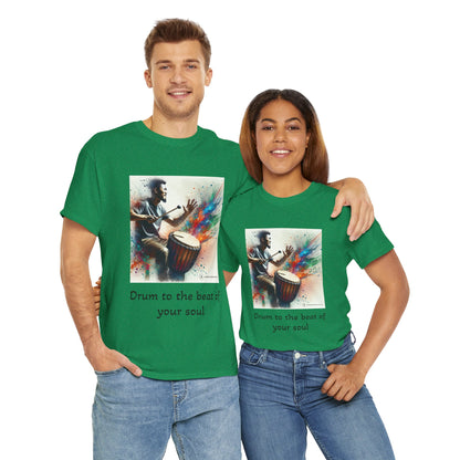 Artistic Drummer Unisex Heavy Cotton Tee -Gift for Musicians, Concert T-Shirt, Art Lovers, Gifts, Festivals, Summer Vibes, gift for him