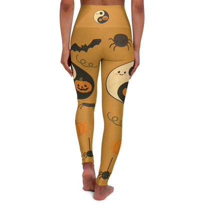 Halloween Yoga Leggings - Cute Ghost Spider Print | High Waisted Spooky Workout Pants