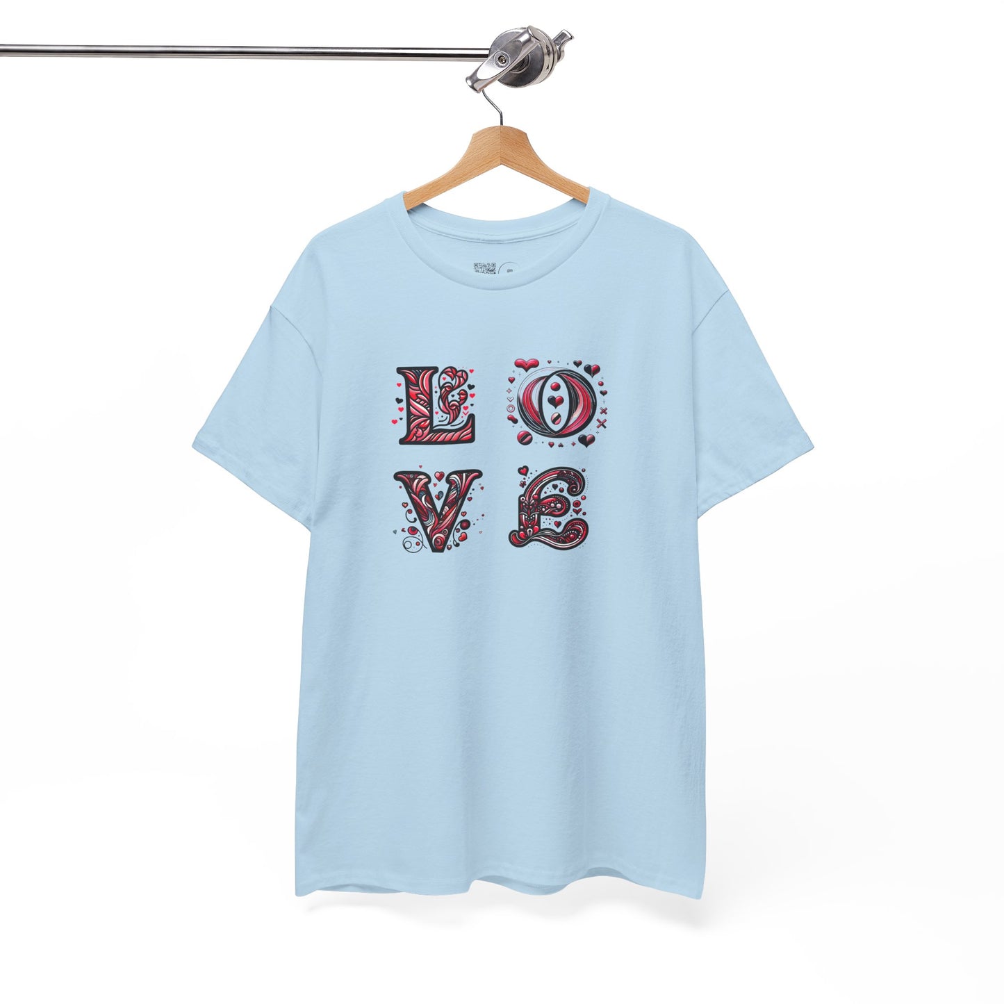 Loved Up Unisex Heavy Cotton Tee - Perfect for Couples, Valentine's Day, Love Celebrations, Heartwarming Gifts, Cozy Casual Wear