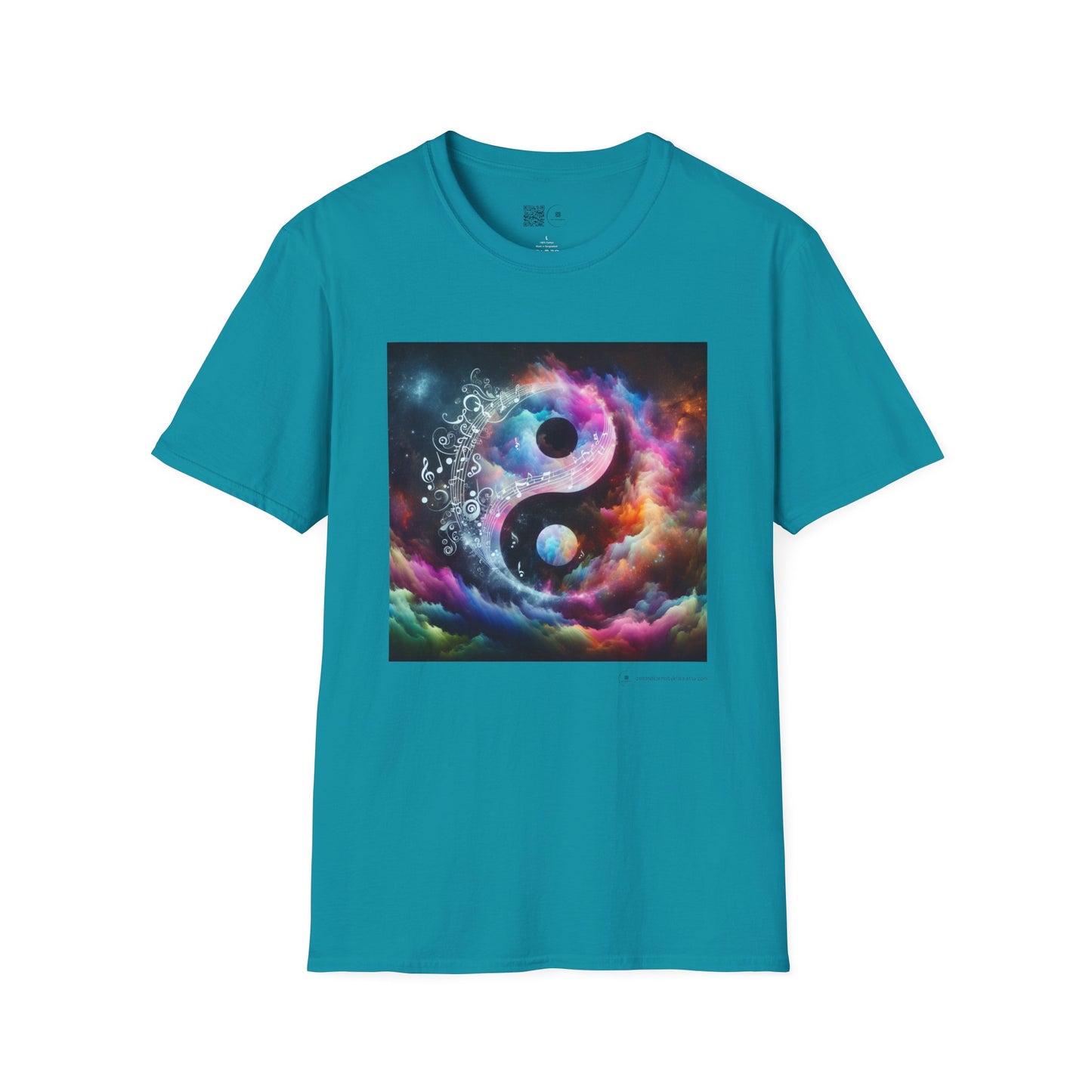Cosmic Yin Yang T-Shirt - Vibrant Unisex Tee, Spiritual Gift, Music lover Gift, Astrology Fashion, Retro Style Shirt, Trendy Tee