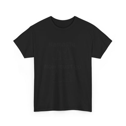 Namaste Pilates Meditation Cat and Dog Zen T Shirt | Namaste Now Must Go Animal Yoga Lover Unisex Heavy Cotton Pet T Shirt for Gift