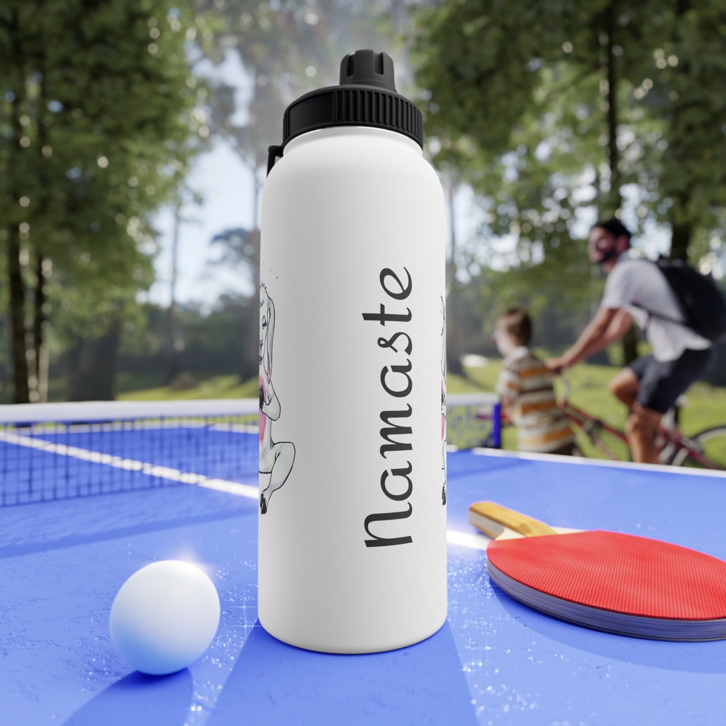 Stainless Steel Water Bottle, Sports Lid, Yoga goat water bottle, goat yoga water bottle, funny water bottle, gift for mom, gift for her