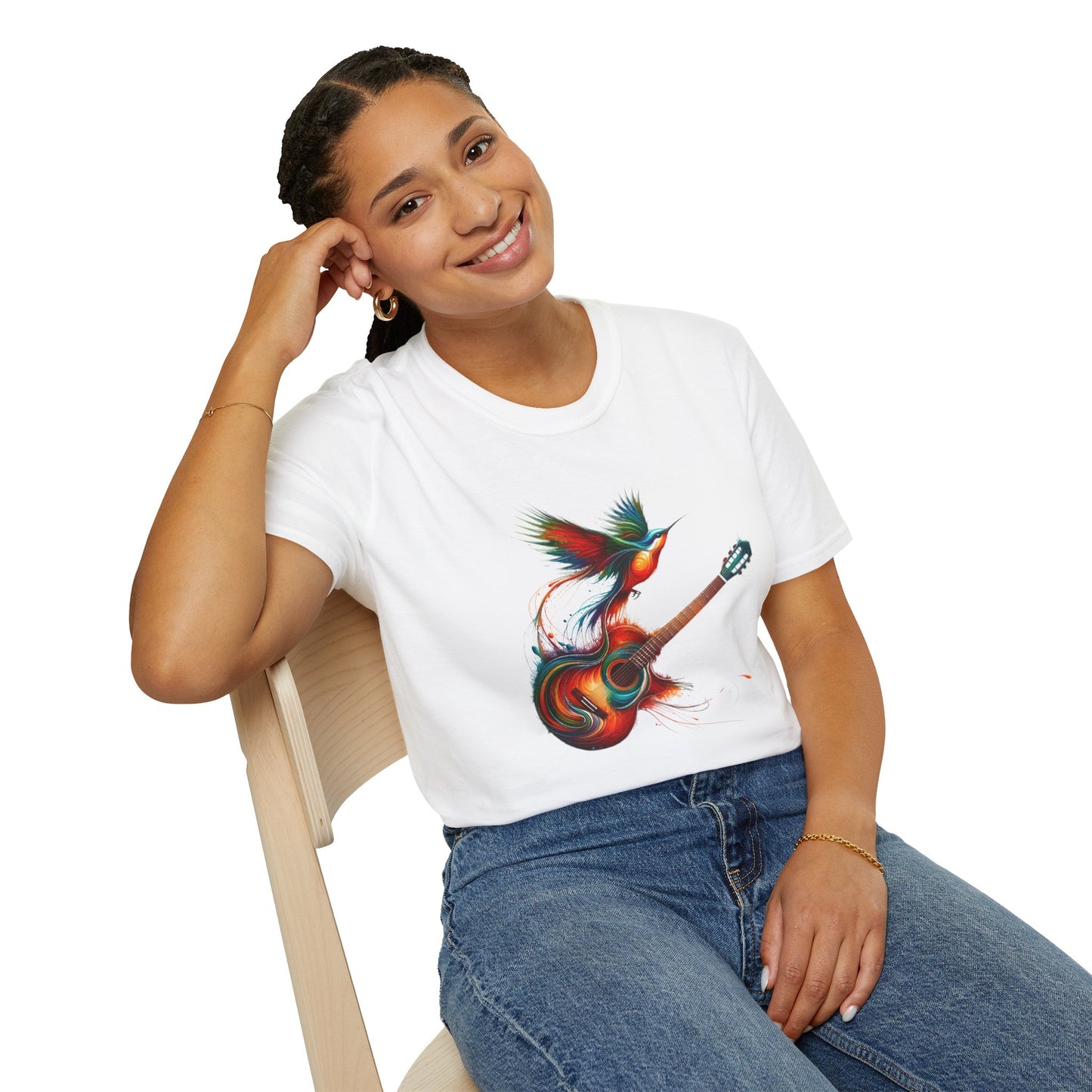 Vibrant Guitar Art T-Shirt - Unisex Music Lover Gift | Concert Festival Graphic Tee