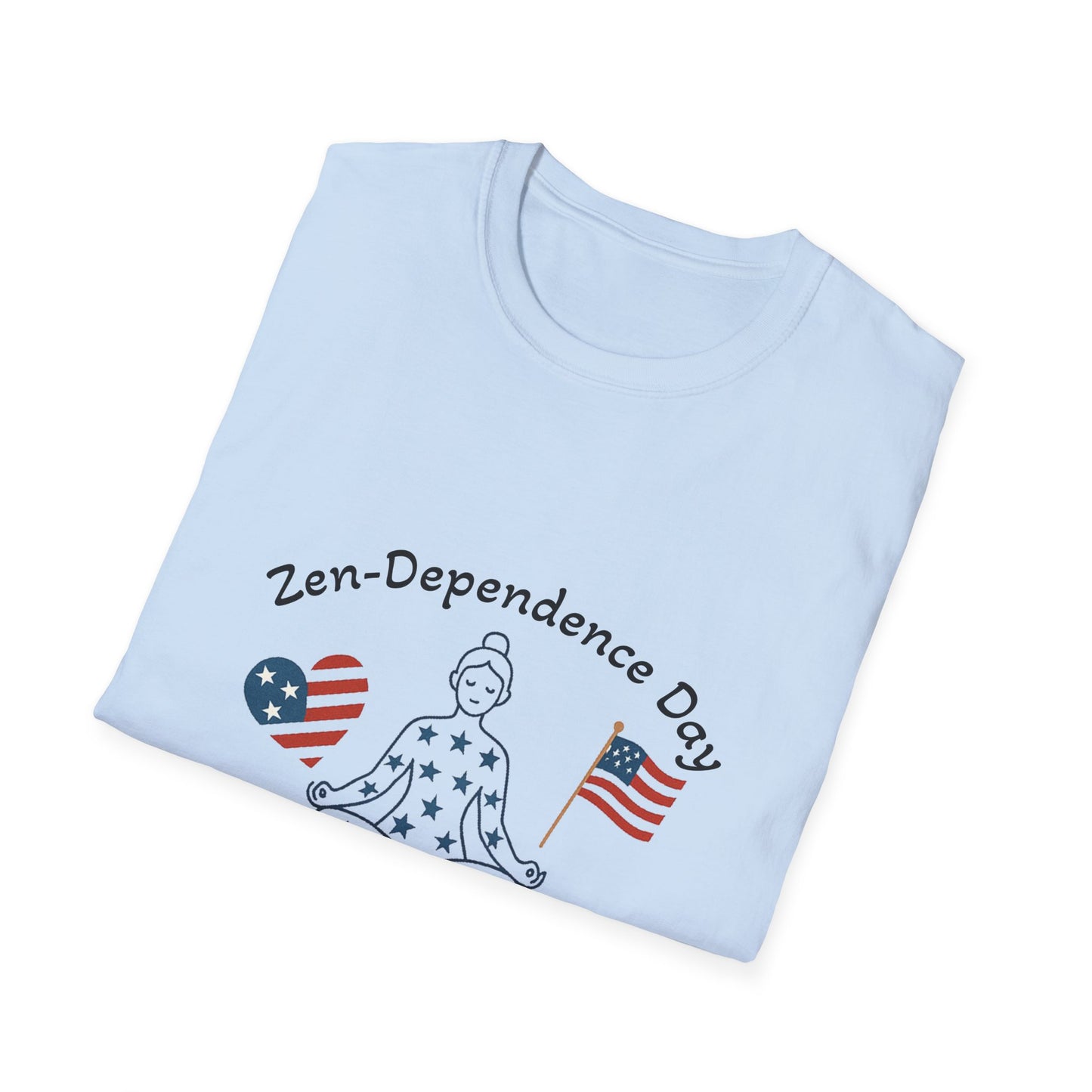 Relaxed Zen T-Shirt for Independence Day Celebration, Unisex Tee, Mindfulness Apparel, July 4th Gift, Comfortable Casual Wear