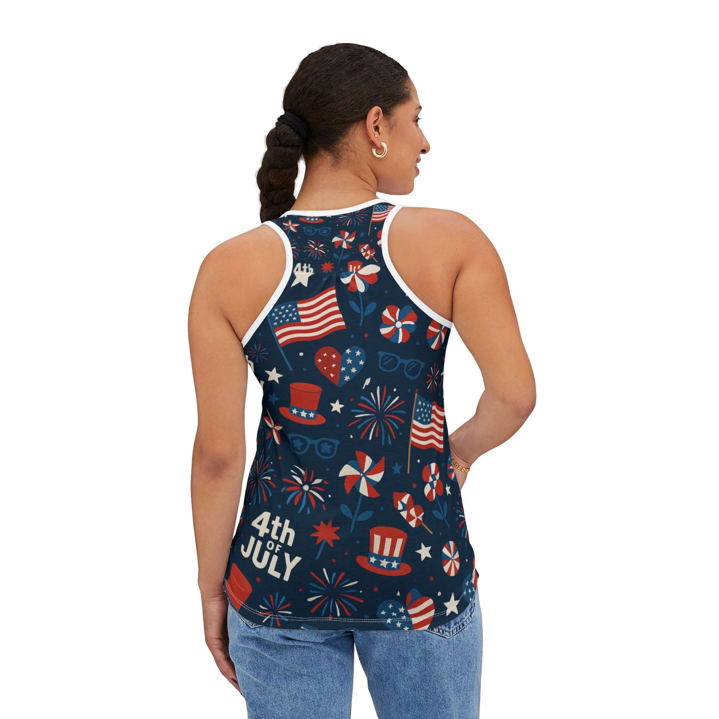 4th of July Women's Tank Top | Patriotic Summer Apparel, Festival Wear, Independence Day, Fireworks Design, Casual Comfort