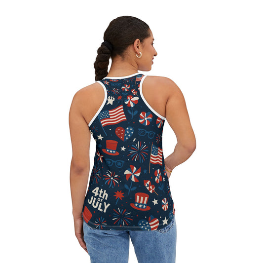 4th of July Women's Tank Top | Patriotic Summer Apparel, Festival Wear, Independence Day, Fireworks Design, Casual Comfort