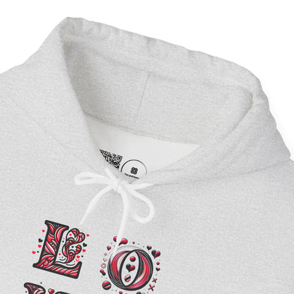 Vintage Love Unisex Hoodie, Cozy Sweatshirt for Couples, Valentine's Day Gift, Cute Casual Hoodie, Graphic Hoodie