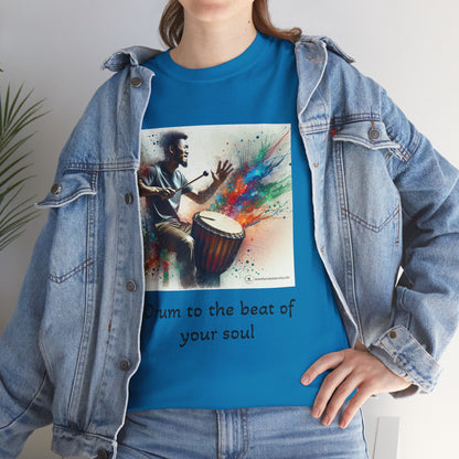 Artistic Drummer Unisex Heavy Cotton Tee -Gift for Musicians, Concert T-Shirt, Art Lovers, Gifts, Festivals, Summer Vibes, gift for him