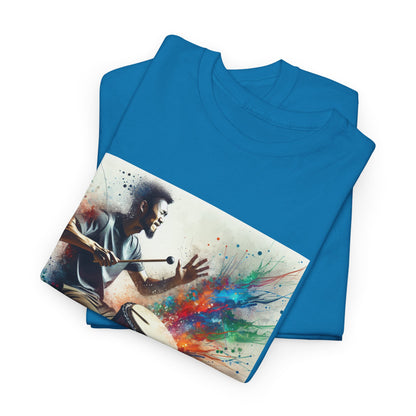 Artistic Drummer Unisex Heavy Cotton Tee -Gift for Musicians, Concert T-Shirt, Art Lovers, Gifts, Festivals, Summer Vibes, gift for him
