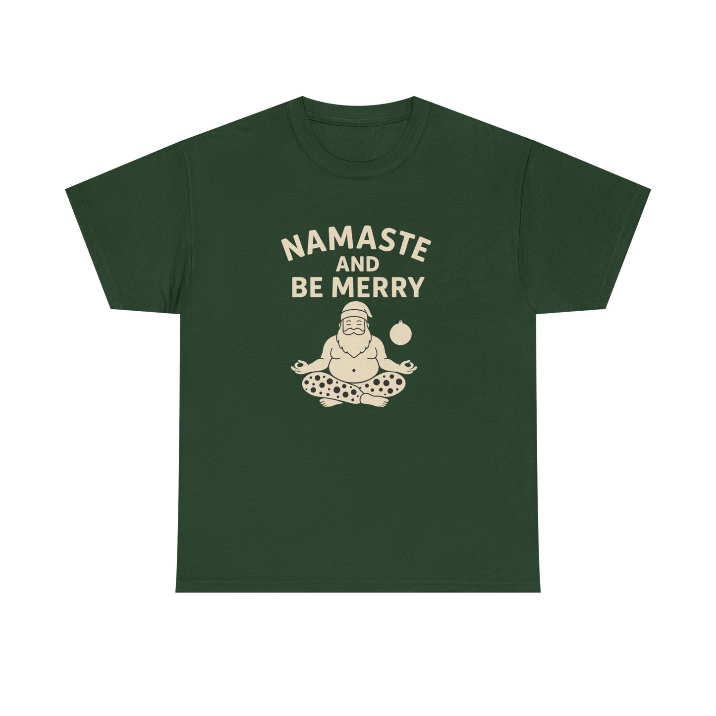 Namaste and Be Merry Christmas Shirt - Funny Yoga Santa Tee | Unisex Holiday Gift for Yogis