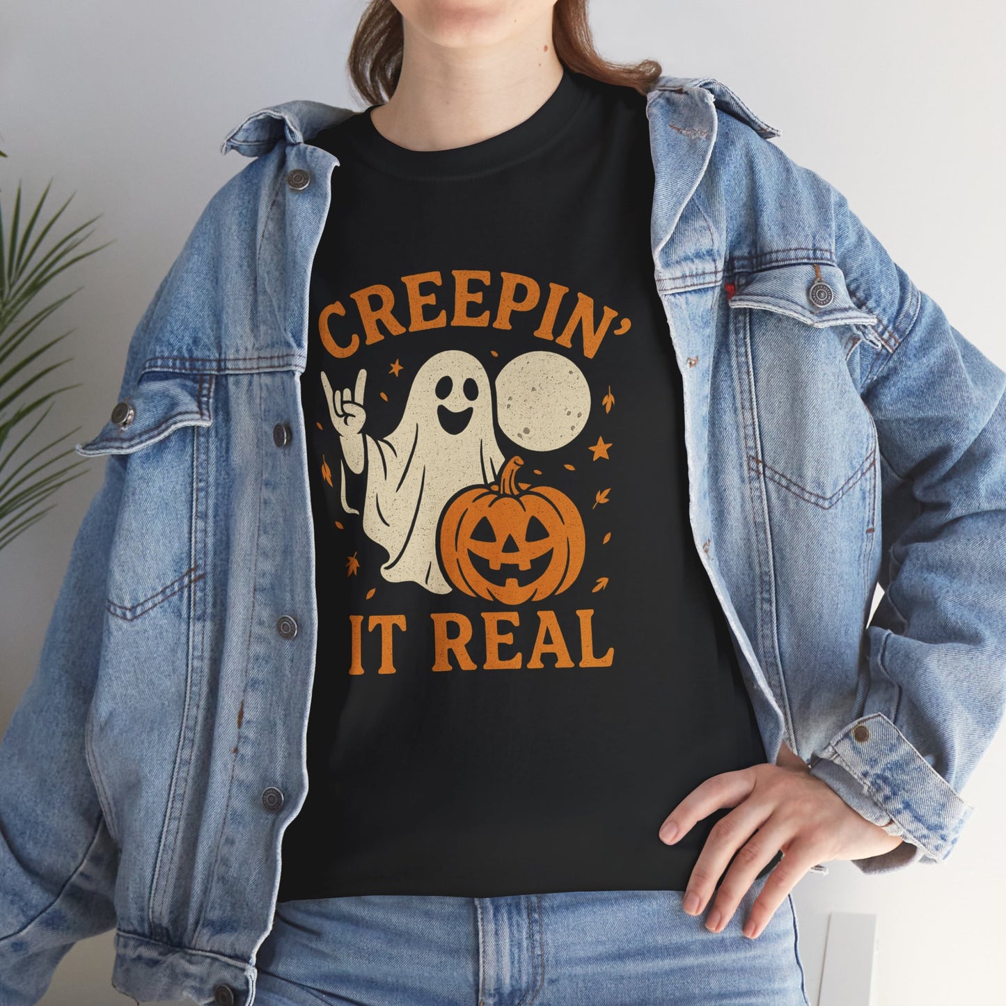 Halloween Ghost and Pumpkin T-Shirt - Unisex Spooky Graphic Tee | Fall Costume Shirt
