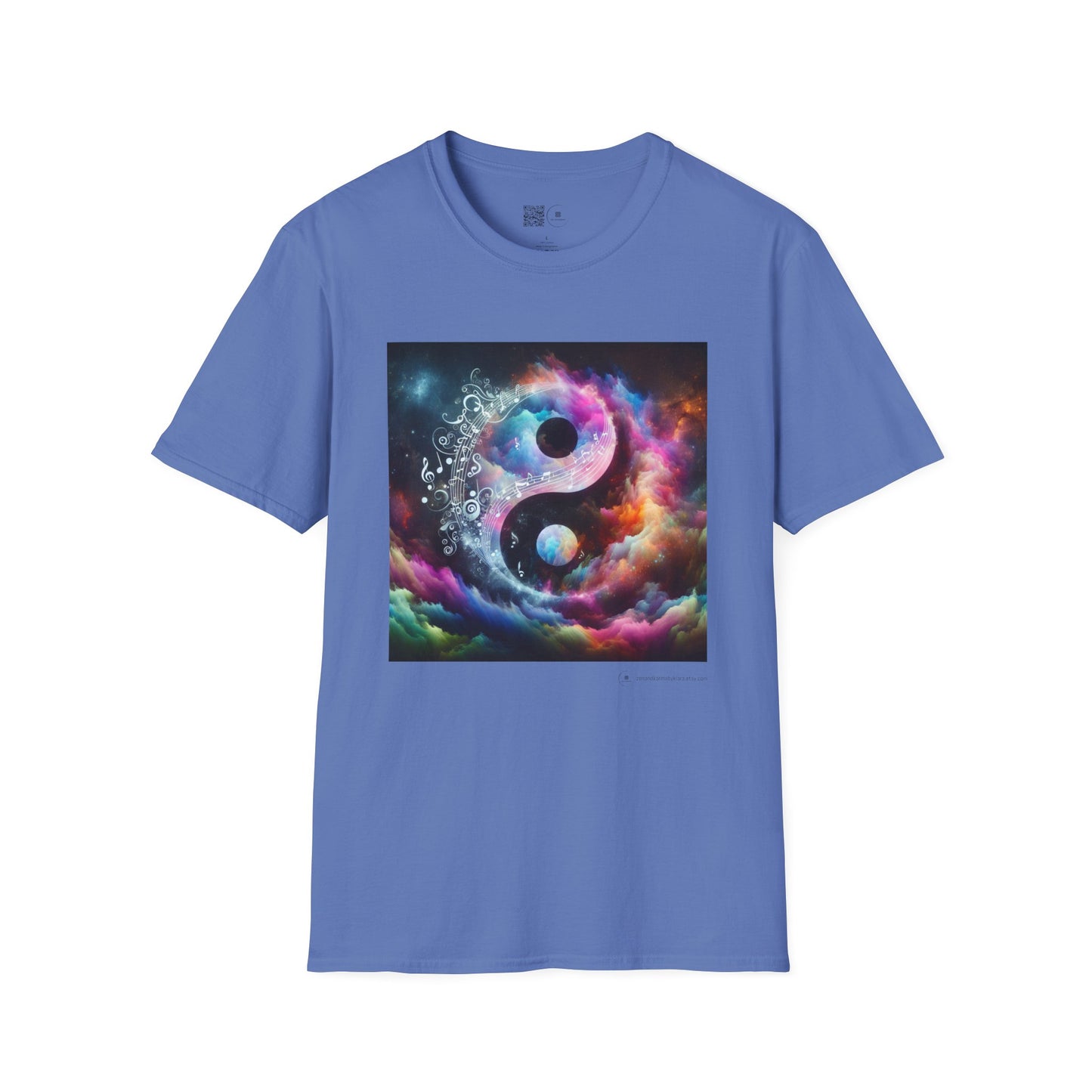Cosmic Yin Yang T-Shirt - Vibrant Unisex Tee, Spiritual Gift, Music lover Gift, Astrology Fashion, Retro Style Shirt, Trendy Tee